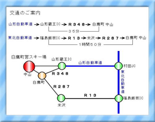 白鷹町営スキー場への案内図